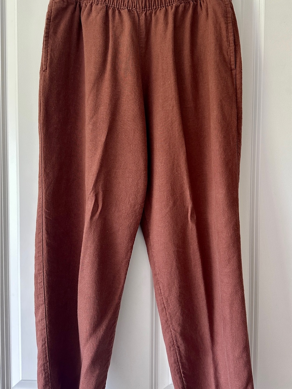 Old Navy Rust Brown Women's Linen Blend pants - Elastic Waist